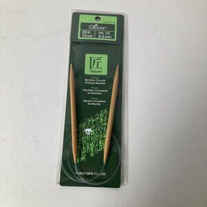 Clover Takumi Bamboo Wood Circular Knitting Needles 29" No 10‎ New